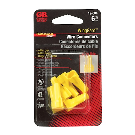 Winggard Gardner Bender WingGard 22-10 Ga. Copper Wire Wire Connector Yellow 6 pk 19-084